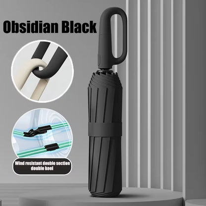 Extra-Large Reinforced Uv-Resistant Windproof Rainproof Fully Automatic Rotating Buckle Folding Umbrella with Double Ribs